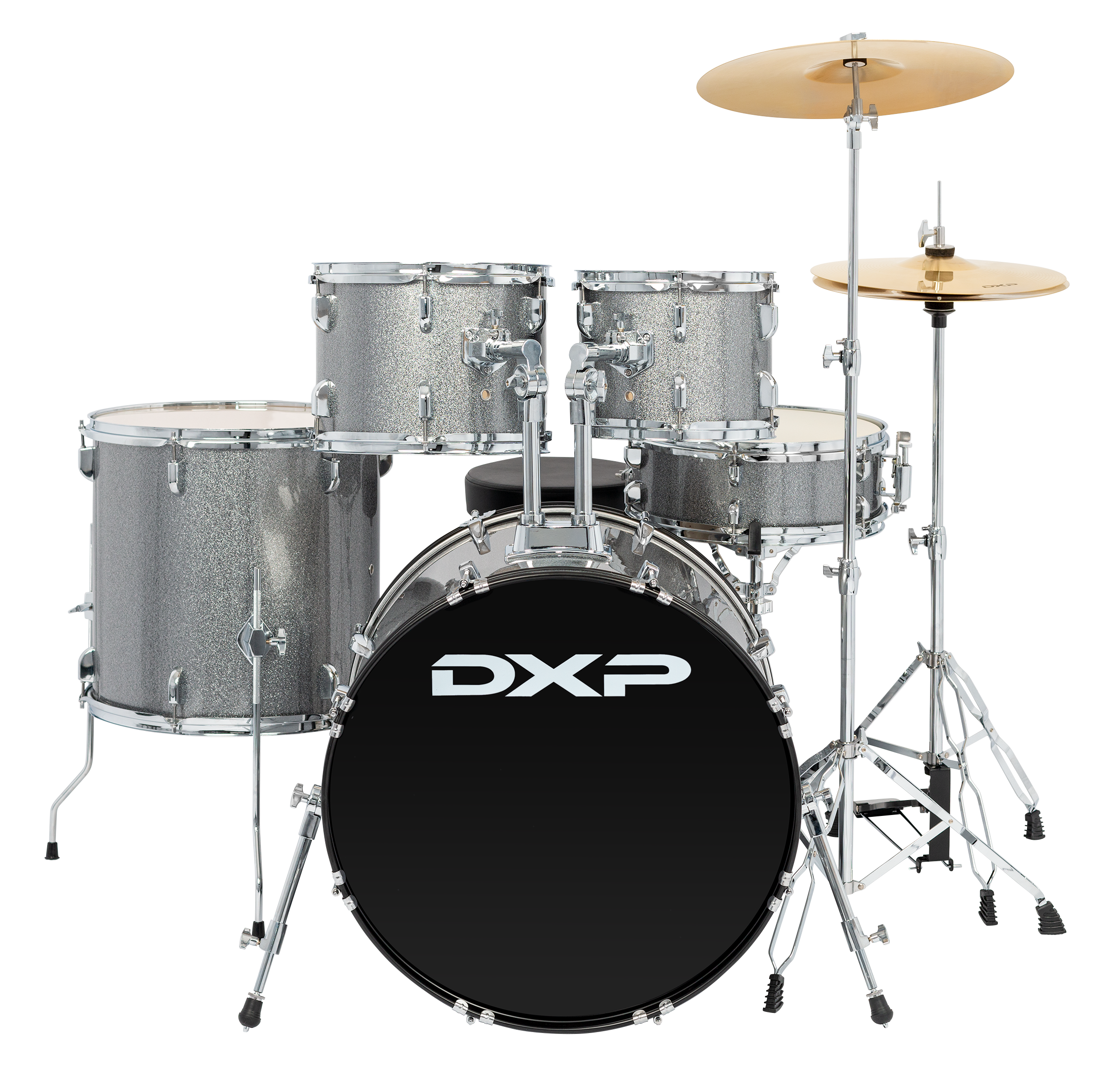 DXP | TX07PSGS | 5 Piece Drum Kit Package with Cymbals & Drum Throne. DXP | TX07PSGS | 5 Piece Drum Kit Package with Cymbals & Drum Throne.